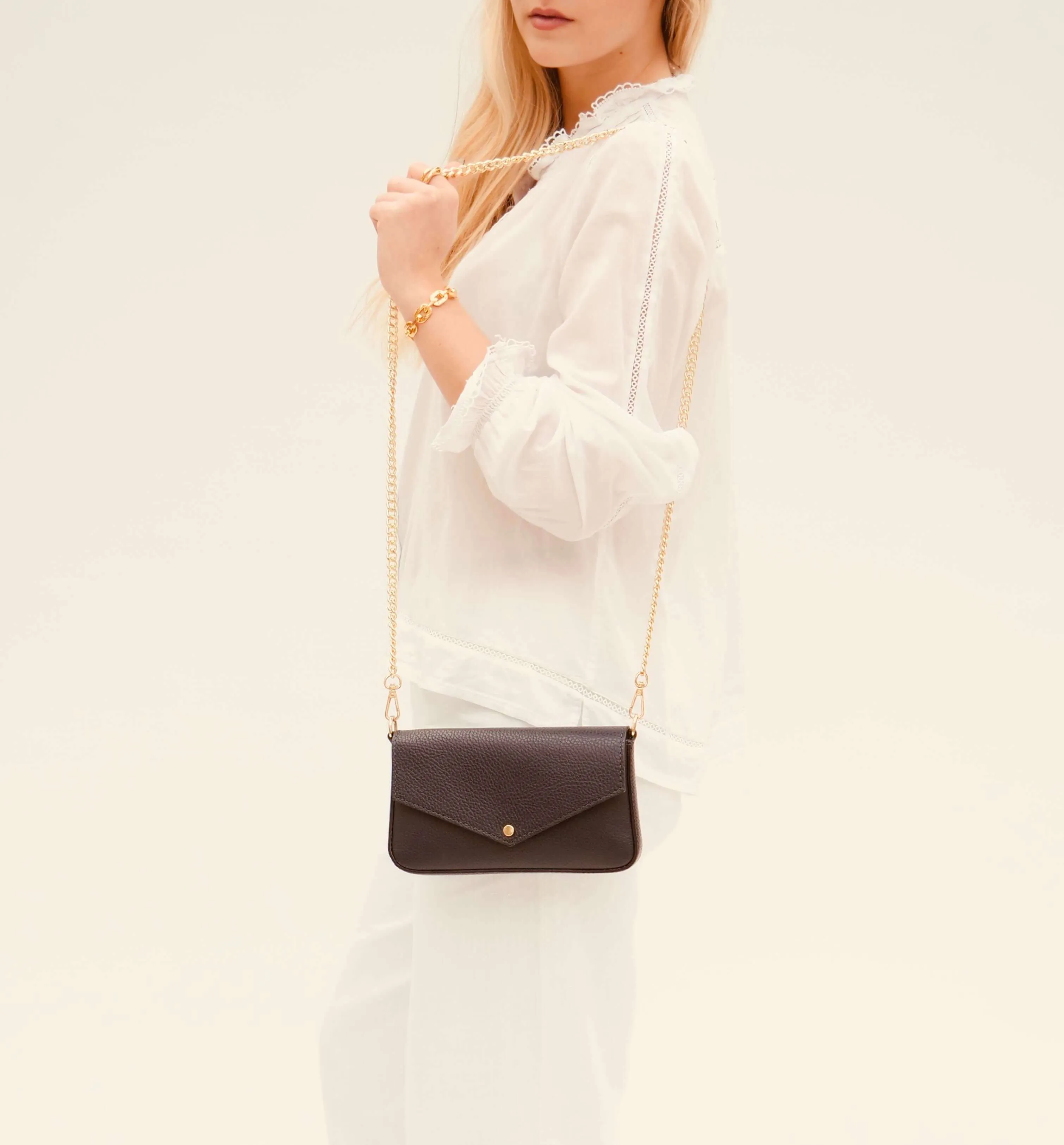 The Munro Black Leather Shoulder Bag