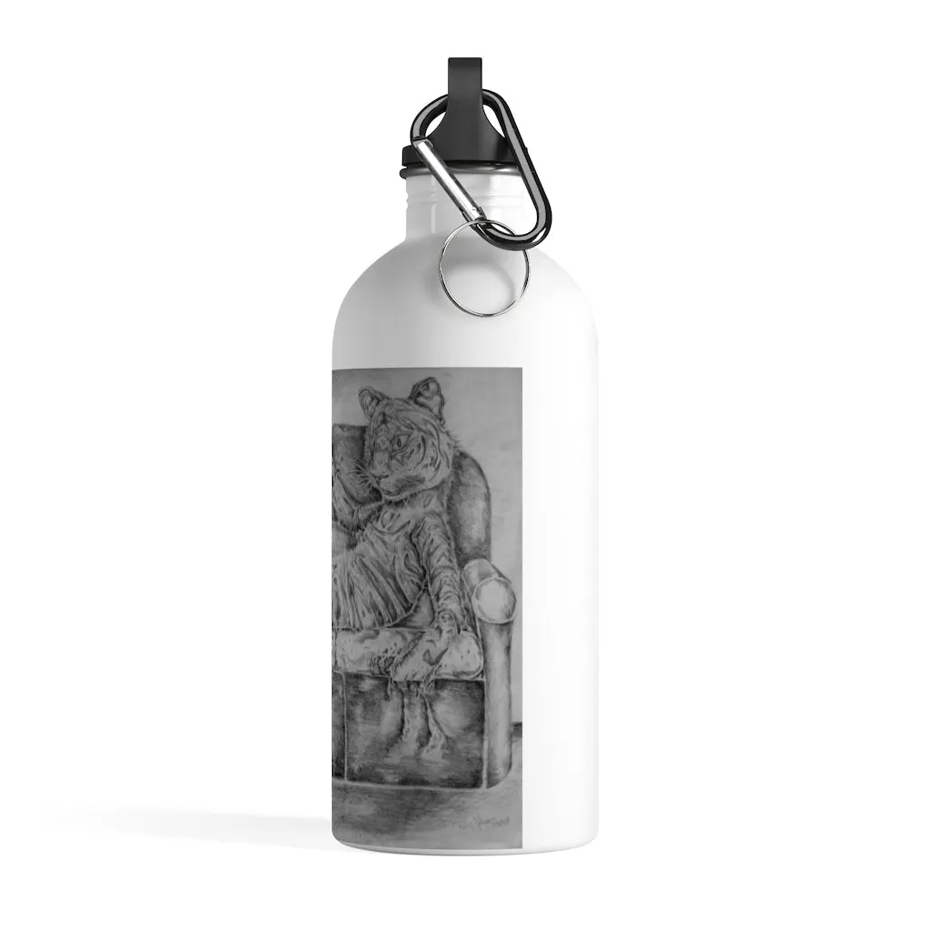 Tiger on a Couch Stainless Steel Water Bottle