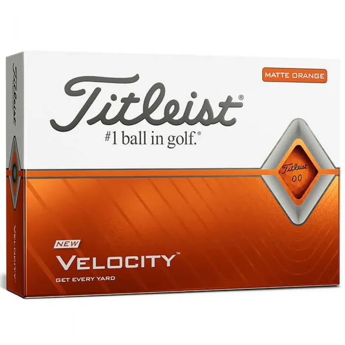 Titleist Velocity Matte Orange Golf Balls - 12 Pack