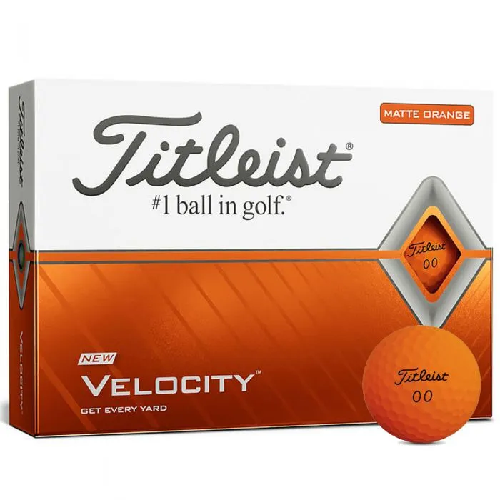 Titleist Velocity Matte Orange Golf Balls - 12 Pack