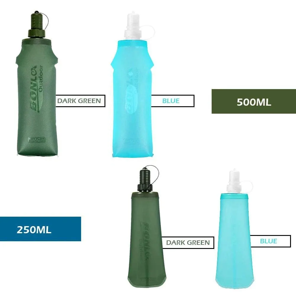 TPU Folding Soft Flask Sport Water Bottle Running Camping Hiking Water Bag Collapsible Drink Water Bottle Water Bag