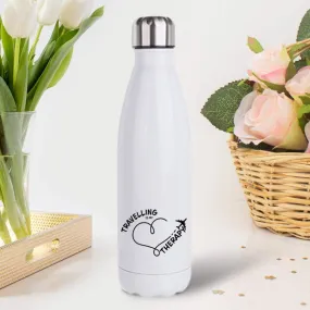 Travel is my Therapy: Printed Stainless Steel Bottle | 500ml