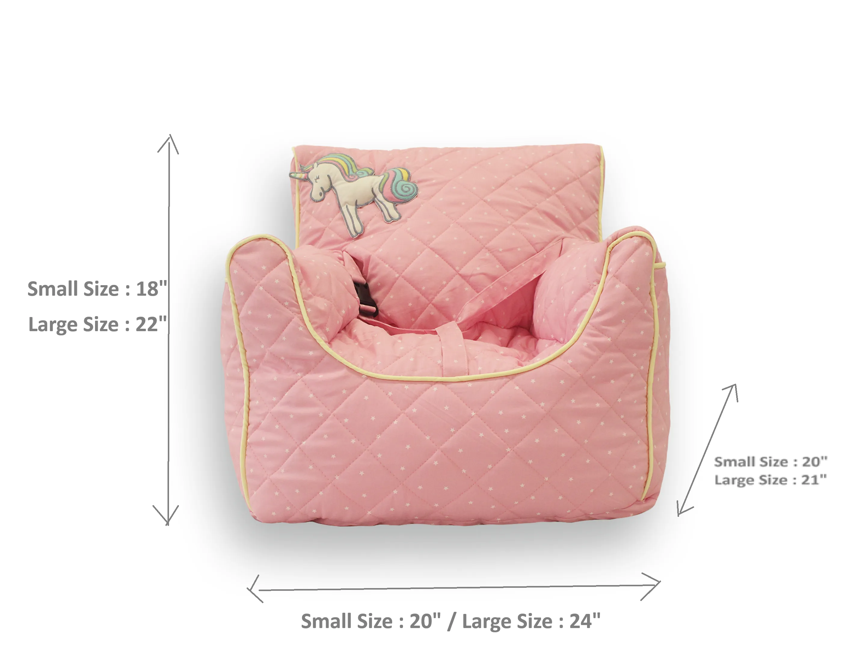 Unicorn Pink Quilted - BeanChair Cover