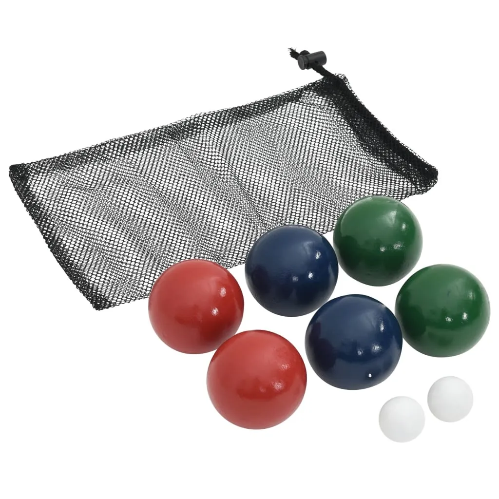 vidaXL 8 Piece Bocce Ball Set with Carrying Bag Solid Pine Wood