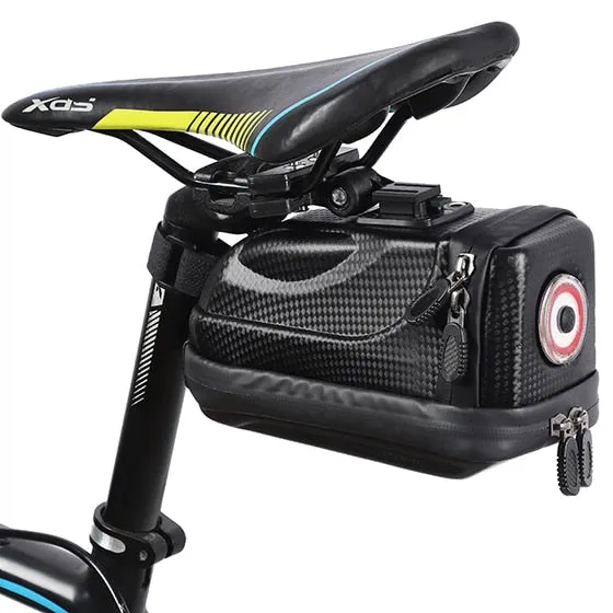 Waterproof Bike Saddle Bag With USB Rechargeable Tail Light MTB Road Bicycle Pannier Basket Cycling Accessories