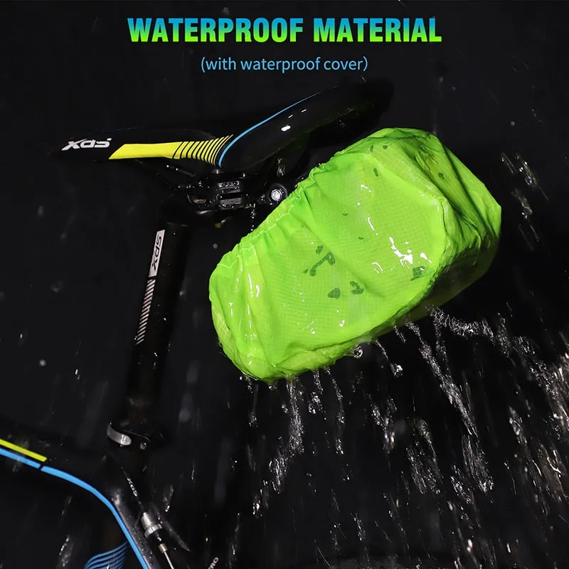 Waterproof Bike Saddle Bag With USB Rechargeable Tail Light MTB Road Bicycle Pannier Basket Cycling Accessories