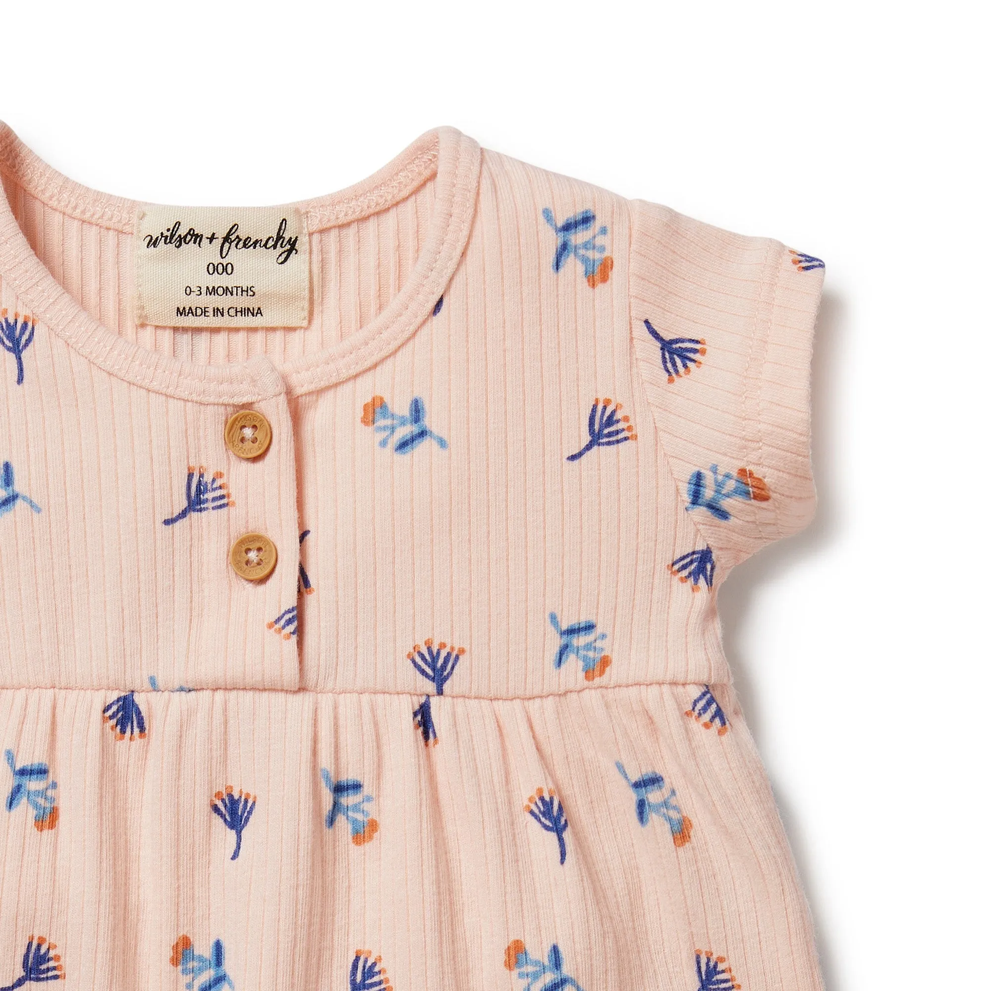 WILSON & FRENCHY LITTLE FLOWER RIB PLAYSUIT